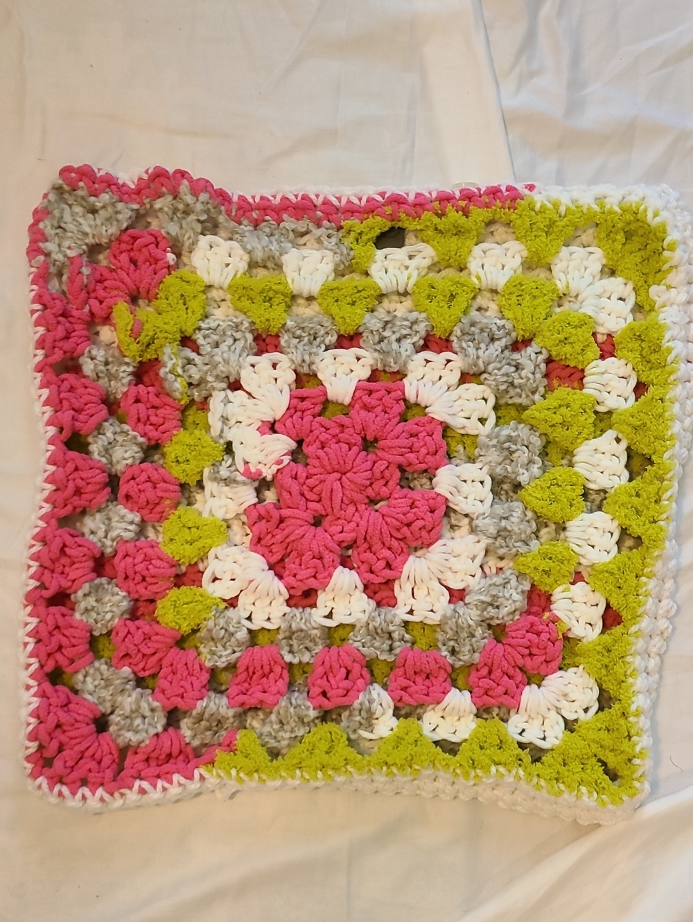 Handmade Crochet Granny Square Pillow Cover By Grey Dove Creations NWT